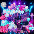 Eleventheart 126-Piece Purple Blue Pink Balloon Arch Kit with Musical Symbols for Music Themed Birthday Party