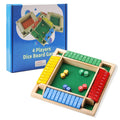 Elfclove Shut The Box Game - Classic Wooden Dice Game for 1-4 Players, 8 Dice, Pine Wood, 8.74 x 8.74 inches, Gift Box
