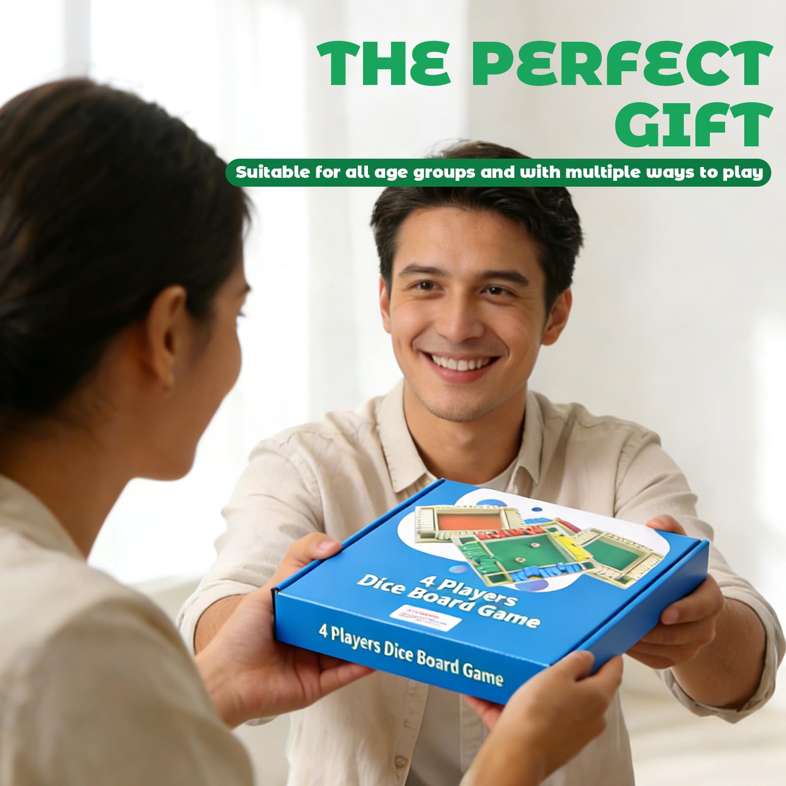 Elfclove Shut The Box Game - Classic Wooden Dice Game for 1-4 Players, 8 Dice, Pine Wood, 8.74 x 8.74 inches, Gift Box