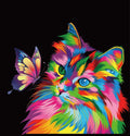 Elftoyer Paint by Numbers Kit – Colorful Cats and Butterflies, 16x20 Inch Canvas, DIY Painting for Kids and Adults