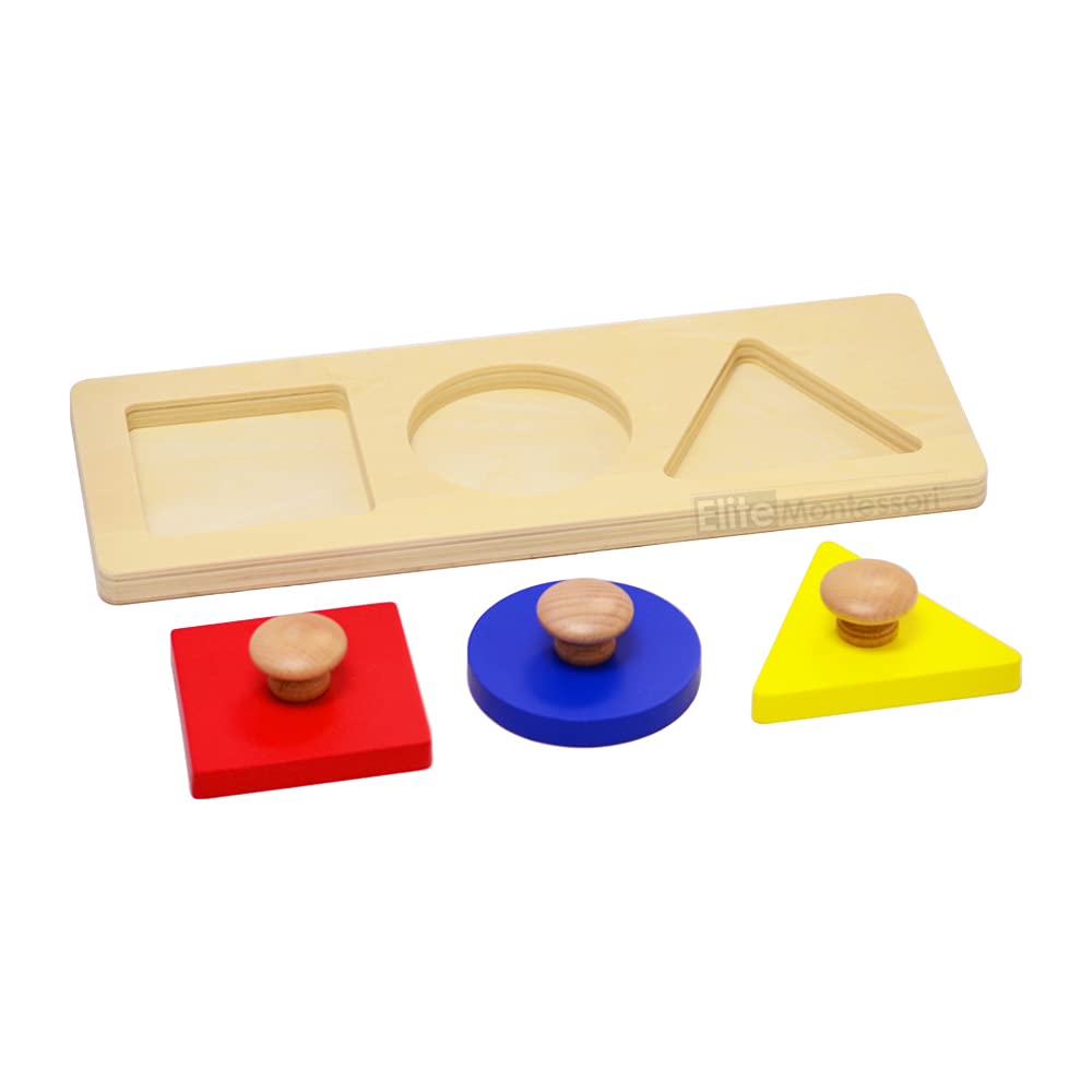 Elite Montessori Jumbo Knob Multiple Shape Puzzles for Toddlers 12m+ – Non-Toxic