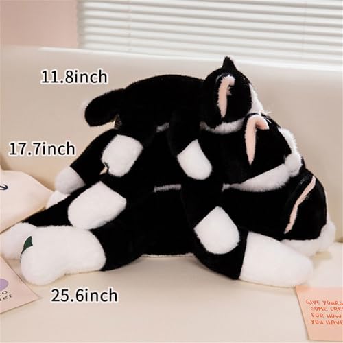 ELKOHA Weighted Cat Plush Toy - 11.8 Inch Realistic Stuffed Kitten with Weighted Beads, Cute Plush Pillow for Kids