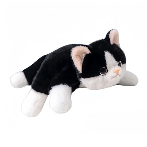ELKOHA Weighted Cat Plush Toy - 11.8 Inch Realistic Stuffed Kitten with Weighted Beads, Cute Plush Pillow for Kids