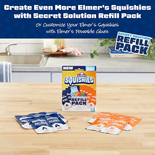 Elmer's Squishies DIY Kit – Make 2 Surprise Squishy Toys, Collect 80 Characters (12 Rare)