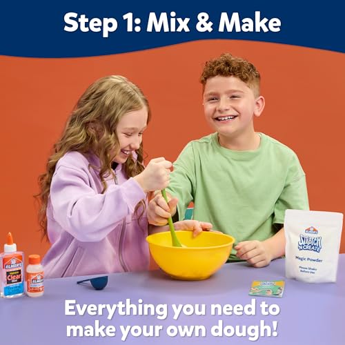 Elmer’s Stretch 'N Create Dough Kit – 3 Ways to Play, Includes Glue Pens & Decorations, 9-Piece Set for Kids