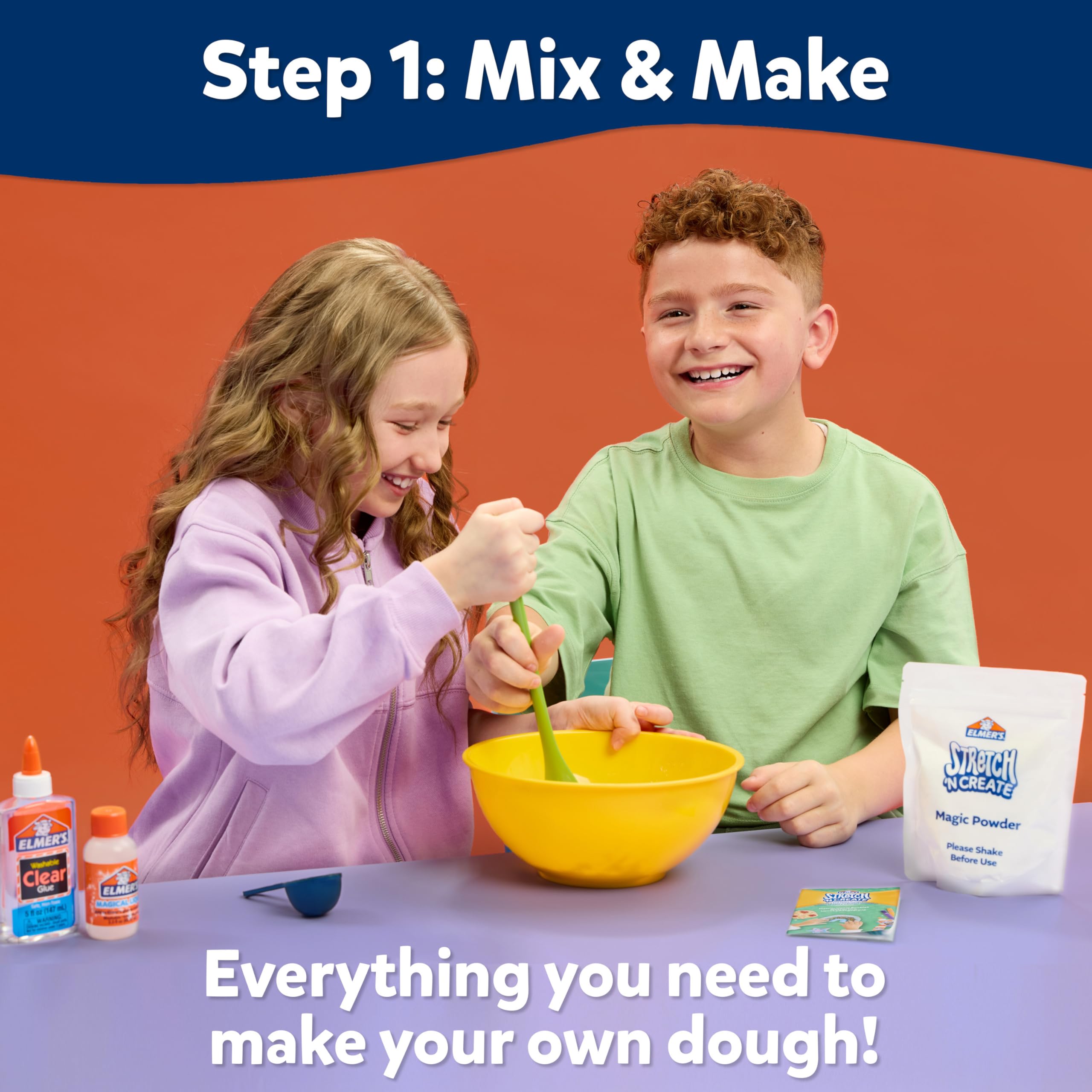 Elmer’s Stretch 'N Create Dough Kit – 3 Ways to Play, Includes Glue Pens & Decorations, 9-Piece Set for Kids