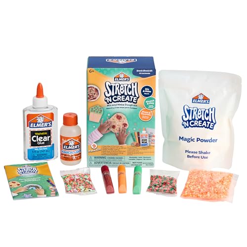 Elmer's Stretch 'N Create Dough Kit Snack Shack – 9-Pack for 3 Ways to Play, Stretchy Slime-Like Dough with Glue Pens and Decorations