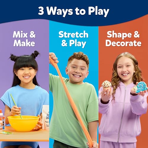 Elmer's Stretch 'N Create Dough Kit Snack Shack – 9-Pack for 3 Ways to Play, Stretchy Slime-Like Dough with Glue Pens and Decorations
