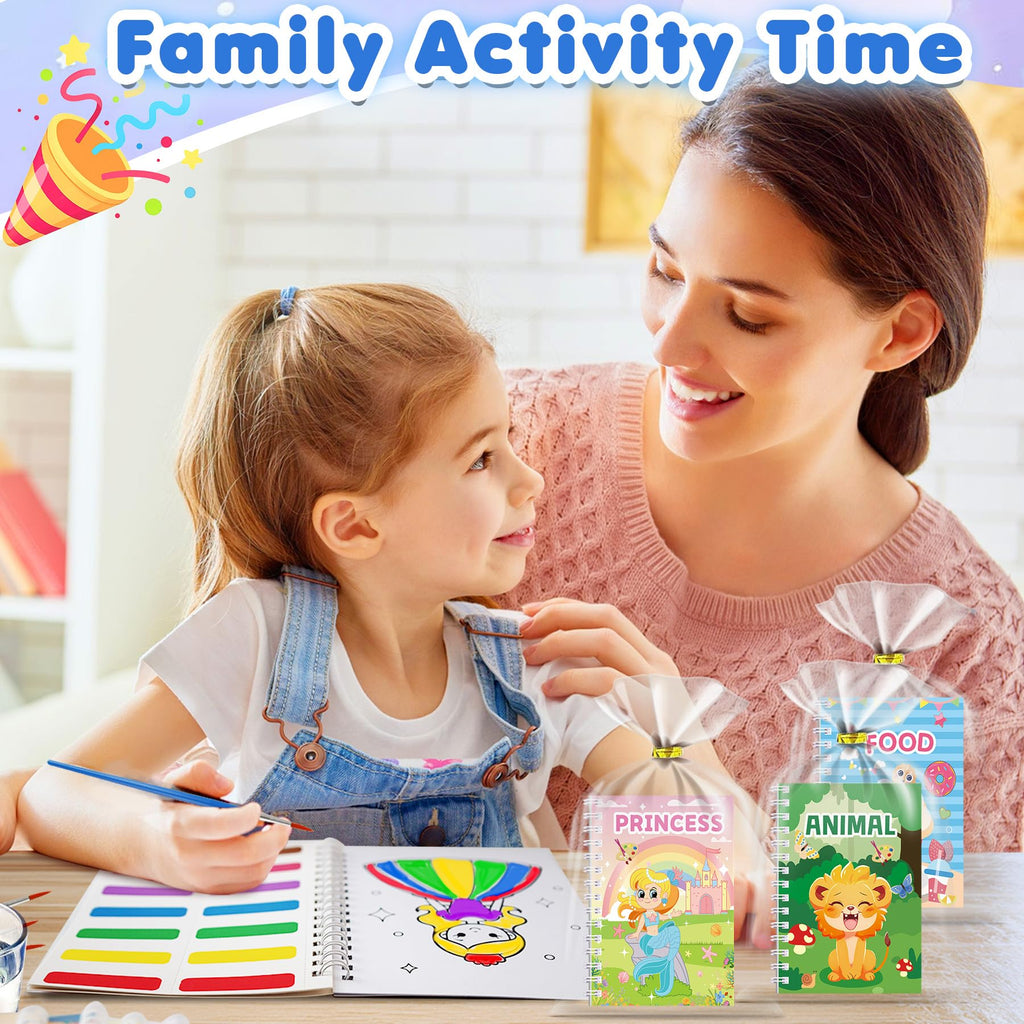 Elover 24-Pack Water Coloring Books for Kids Party Favors – Mini Scratch Art Notebooks with Stencils for Ages 4-8