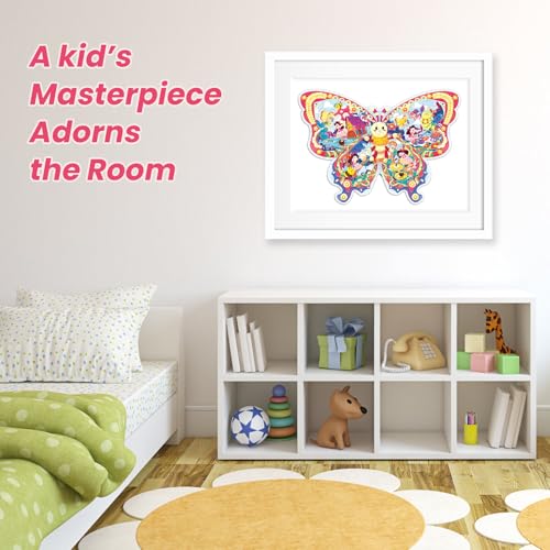 ELX 52 Piece Butterfly Jigsaw Puzzle for Kids 3+ - Large Floor Puzzle with Storage Box