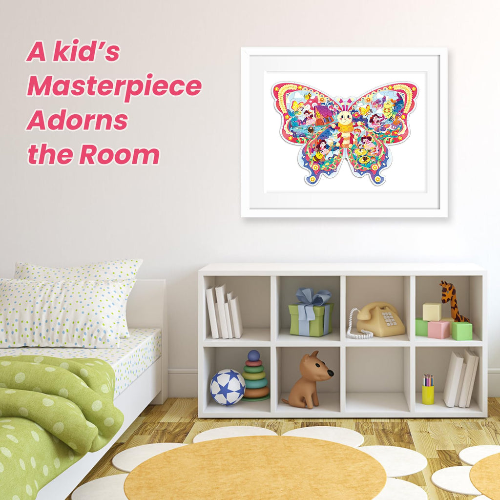ELX 52 Piece Butterfly Jigsaw Puzzle for Kids 3+ - Large Floor Puzzle with Storage Box