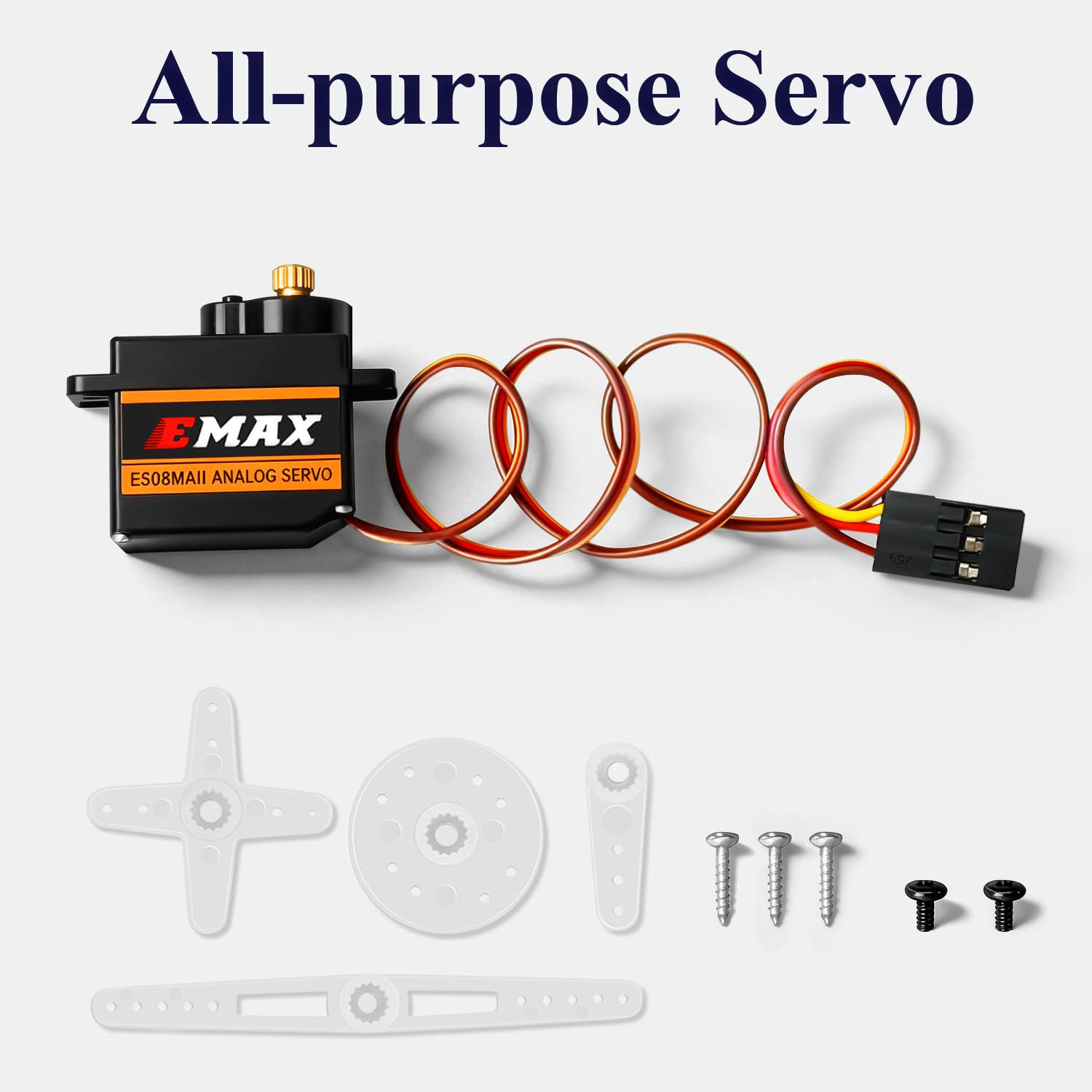EMAX ES08MA II Micro Servo 12g Metal Gear Analog - for RC Models, Robot Arm, STEM, Raspberry Pi Projects