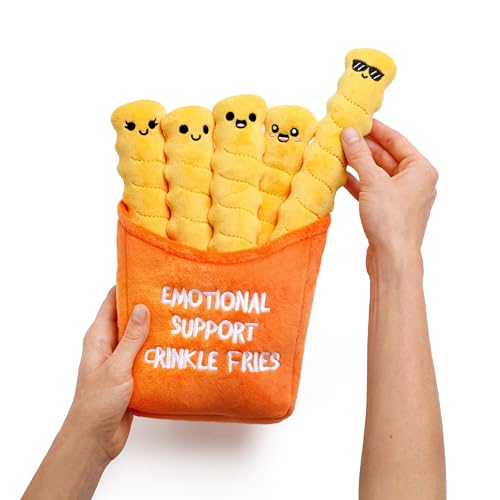 Emotional Support Crinkle Fries Plush Set - 5 Squishy Fries in a Container