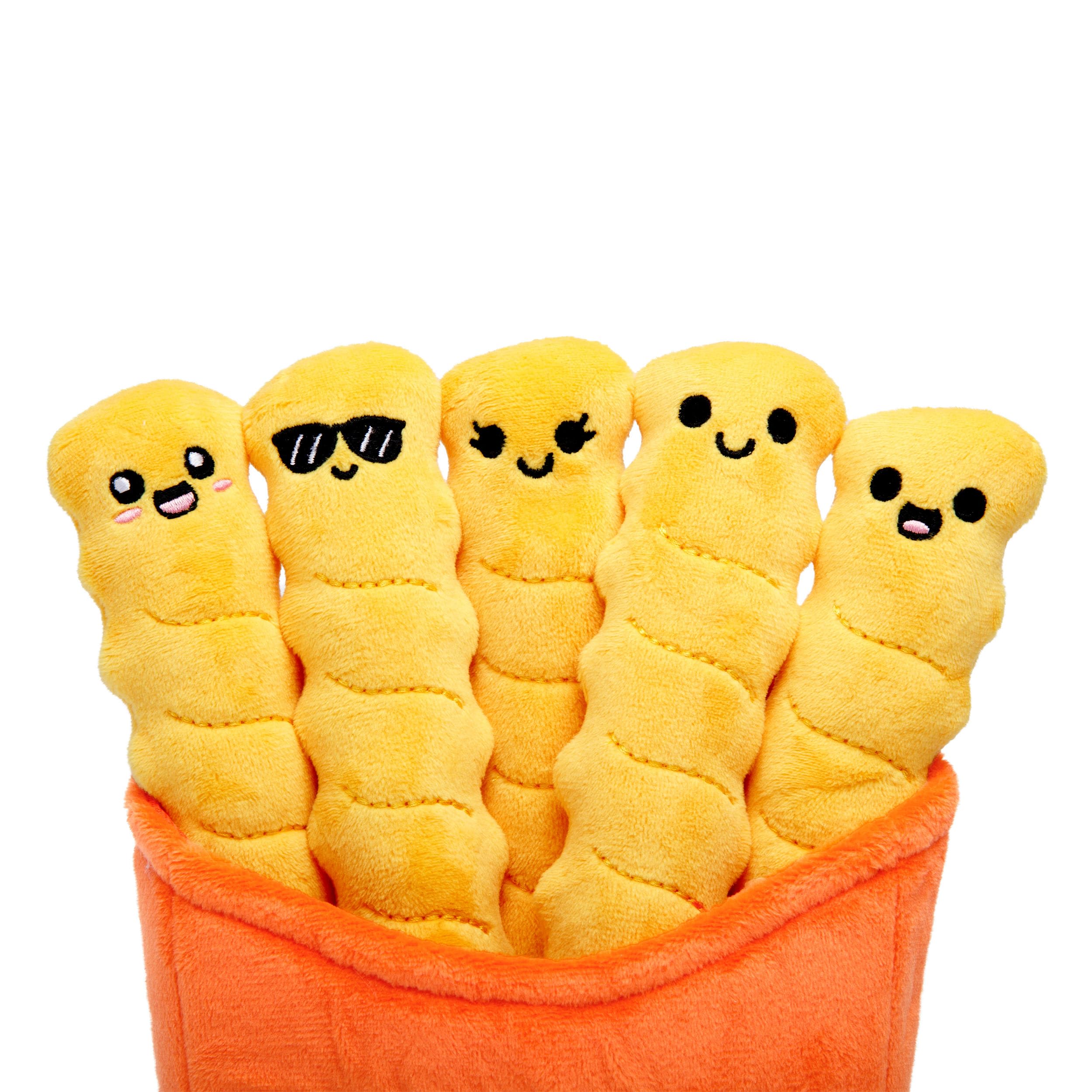 Emotional Support Crinkle Fries Plush Set - 5 Squishy Fries in a Container