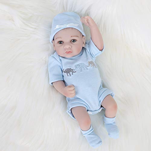 ENADOLL 10-Inch Reborn Baby Boy Doll: Realistic Silicone Vinyl with Outfit, Hat & Socks for Ages 3+