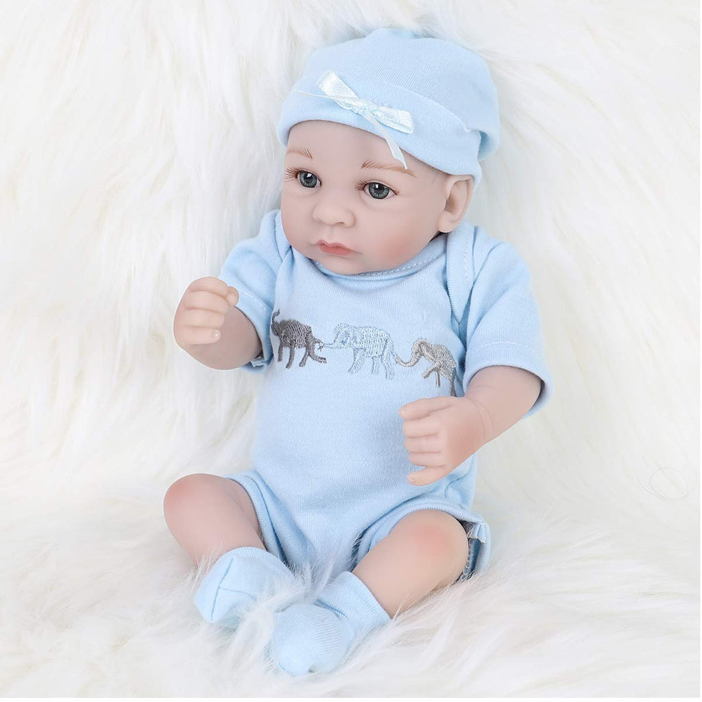 ENADOLL 10-Inch Reborn Baby Boy Doll: Realistic Silicone Vinyl with Outfit, Hat & Socks for Ages 3+