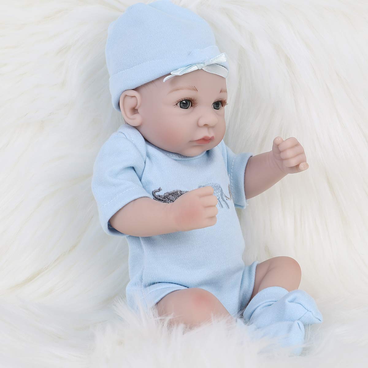 ENADOLL 10-Inch Reborn Baby Boy Doll: Realistic Silicone Vinyl with Outfit, Hat & Socks for Ages 3+