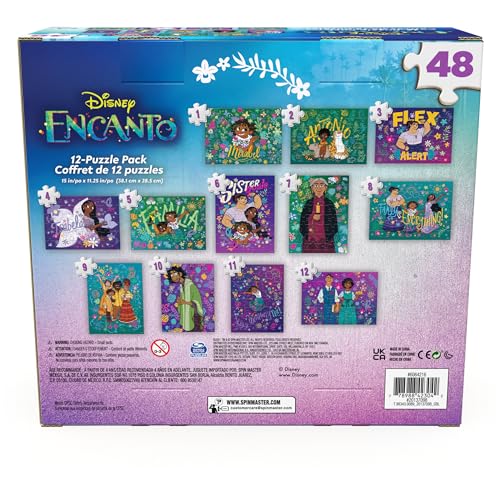 Encanto 12-Pack 48-Piece Jigsaw Puzzles – Spin Master Disney Gift Set for Kids Ages 4+