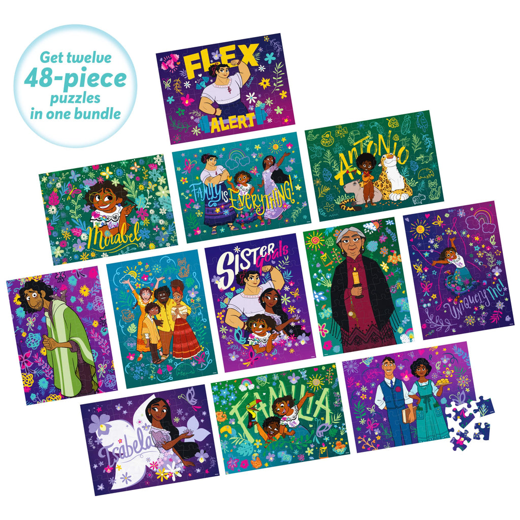 Encanto 12-Pack 48-Piece Jigsaw Puzzles – Spin Master Disney Gift Set for Kids Ages 4+