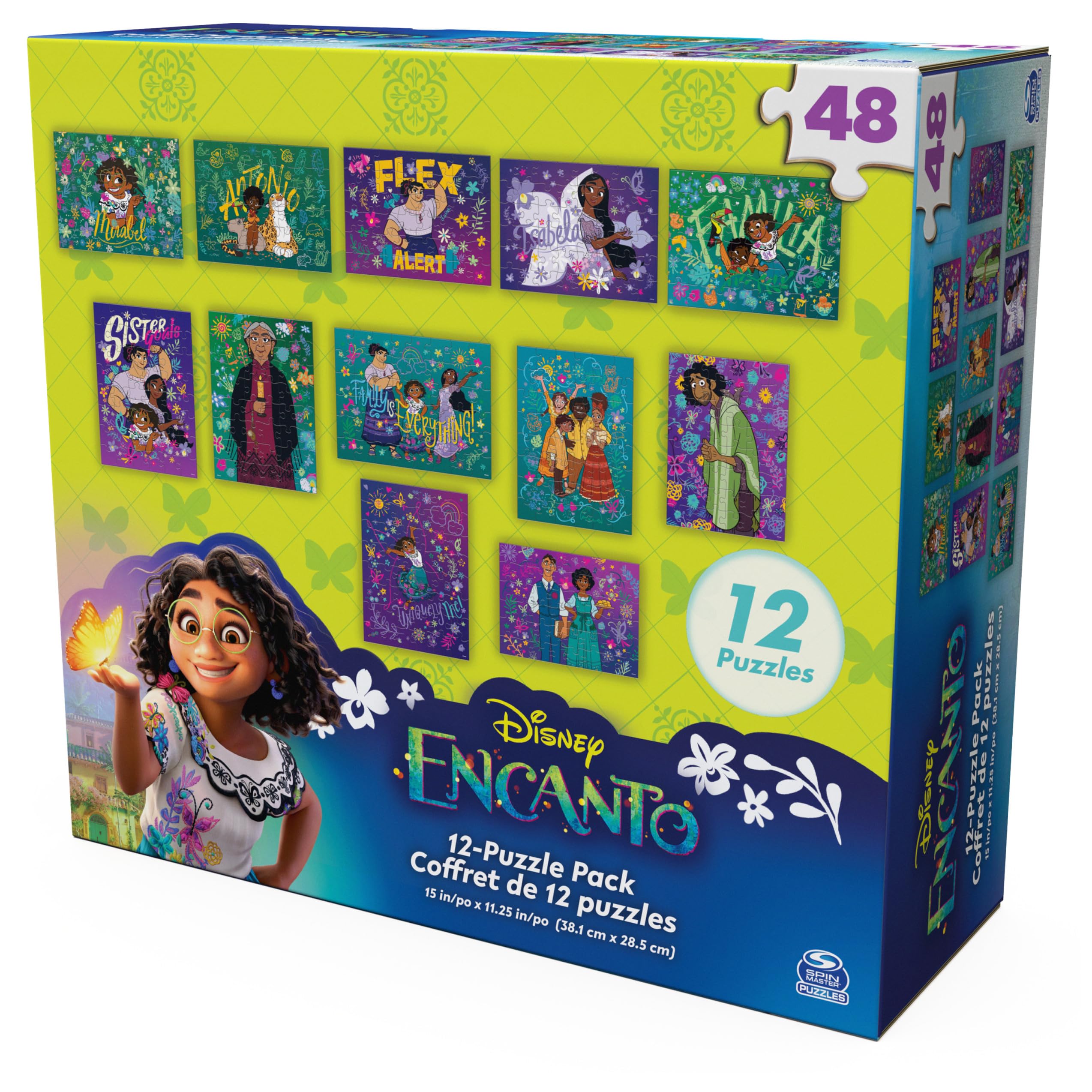 Encanto 12-Pack 48-Piece Jigsaw Puzzles – Spin Master Disney Gift Set for Kids Ages 4+