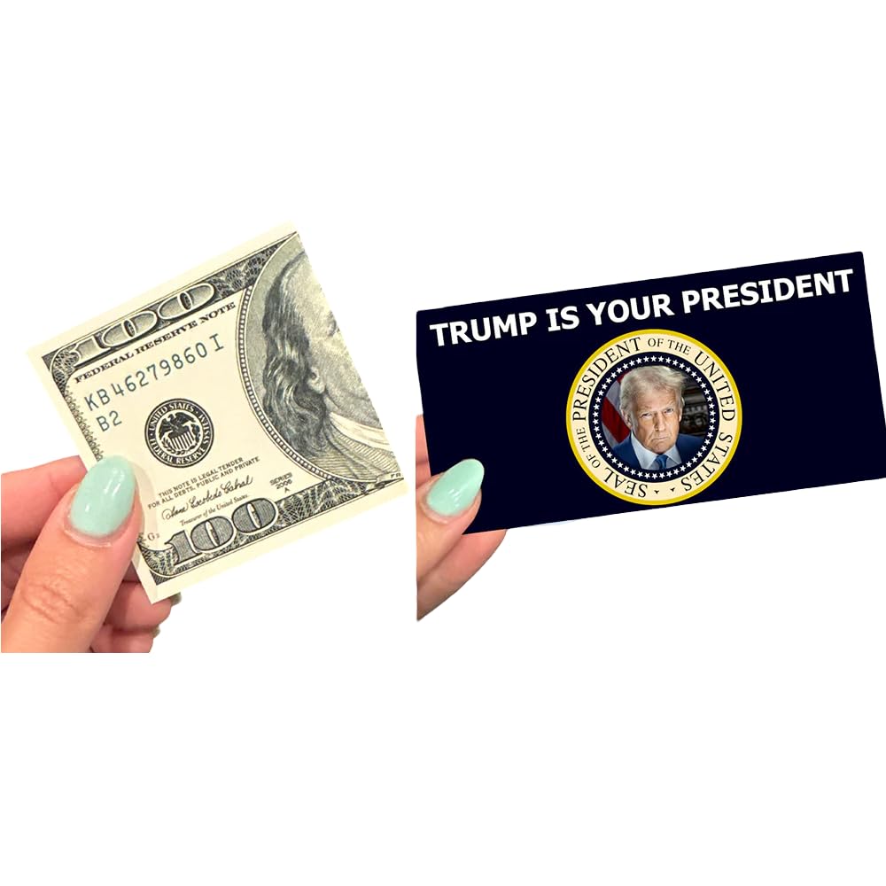 END THE WOKENESS Trump Prank Bills (20 Pack) – Unfolds into 'Trump is your President' Banner