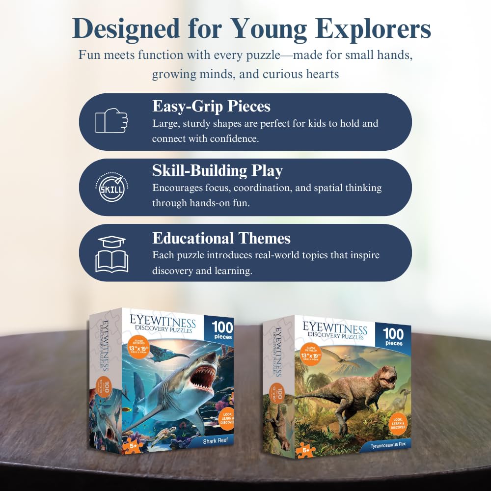 Endangered Species Jigsaw Puzzle for Kids – 100 Pieces, 13x19 Inches, Ages 5+