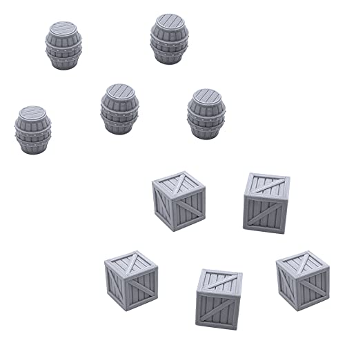 EnderToys Crates and Barrels Set – 3D Printed Wargame Terrain for 40mm Miniatures