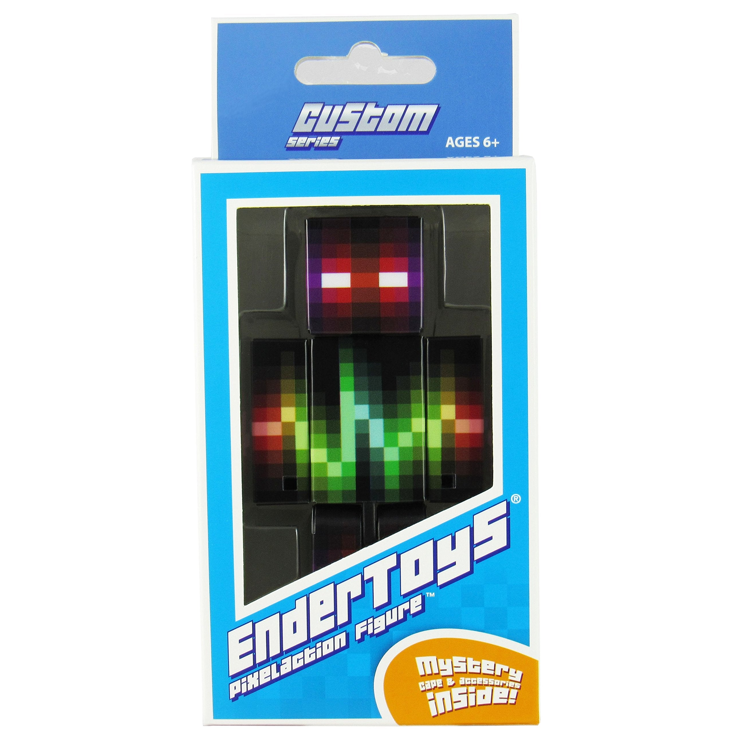 EnderToys DJ Amplitude Action Figure – 4-Inch Fully Articulated Pixelaction Figure with Mystery Cape & Random Accessories