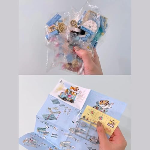 ENHANA Girls Ice Cream Truck Building Blocks Set – 184 Pieces STEM Toy for Ages 6-12