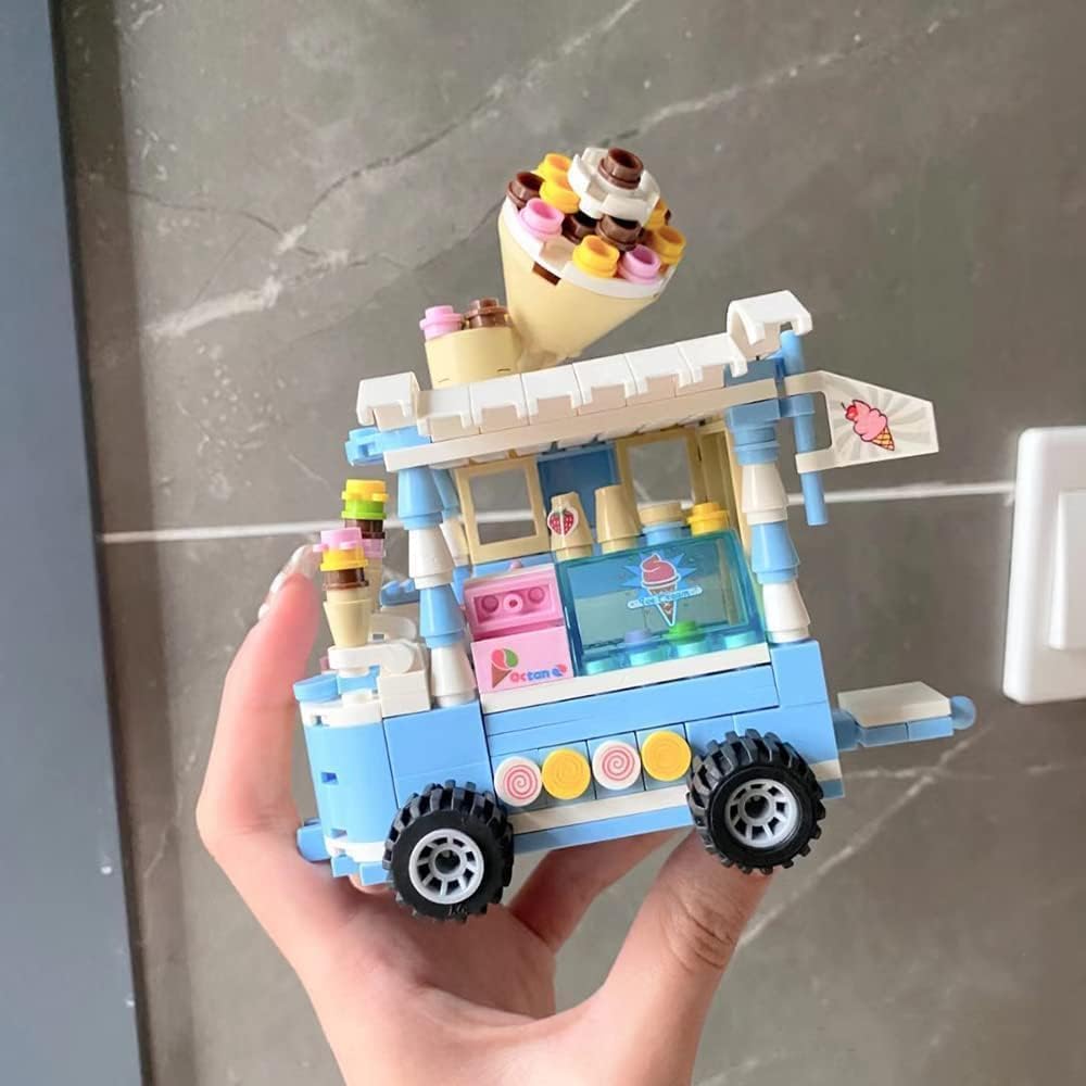 ENHANA Girls Ice Cream Truck Building Blocks Set – 184 Pieces STEM Toy for Ages 6-12