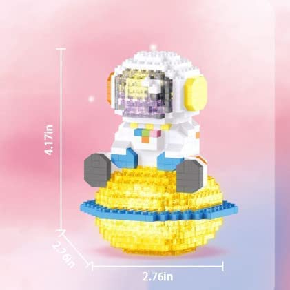 ENHANA Micro Building Blocks Astronaut Model with Light - 433 Piece Glow-in-the-Dark Spaceman Lunar Mini Blocks Set for Kids & Adults
