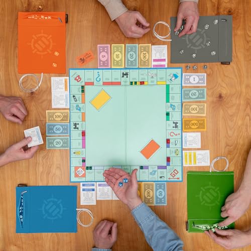 ENHANCE Roll on a Scroll Dice Mat + 12 D6 Dice - Orange - Soft Portable Dice Roller for Board Games