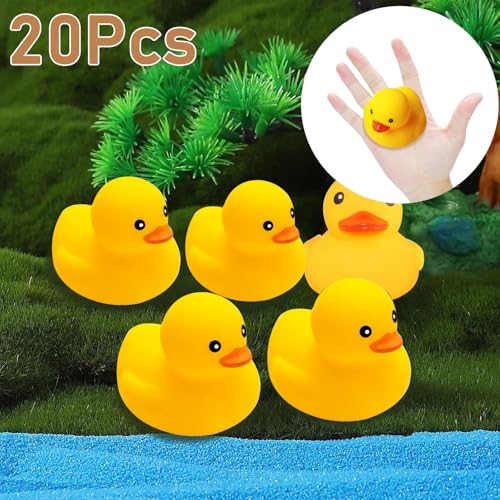 Ensbelei 20-Pack Large Yellow Rubber Ducks – Squeaky Bath Toys for Toddlers, Party Favors, and Decor