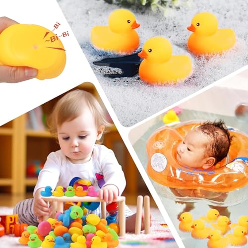 Ensbelei 20-Pack Large Yellow Rubber Ducks – Squeaky Bath Toys for Toddlers, Party Favors, and Decor