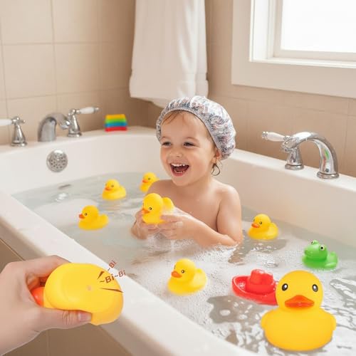 Ensbelei 20-Pack Large Yellow Rubber Ducks – Squeaky Bath Toys for Toddlers, Party Favors, and Decor