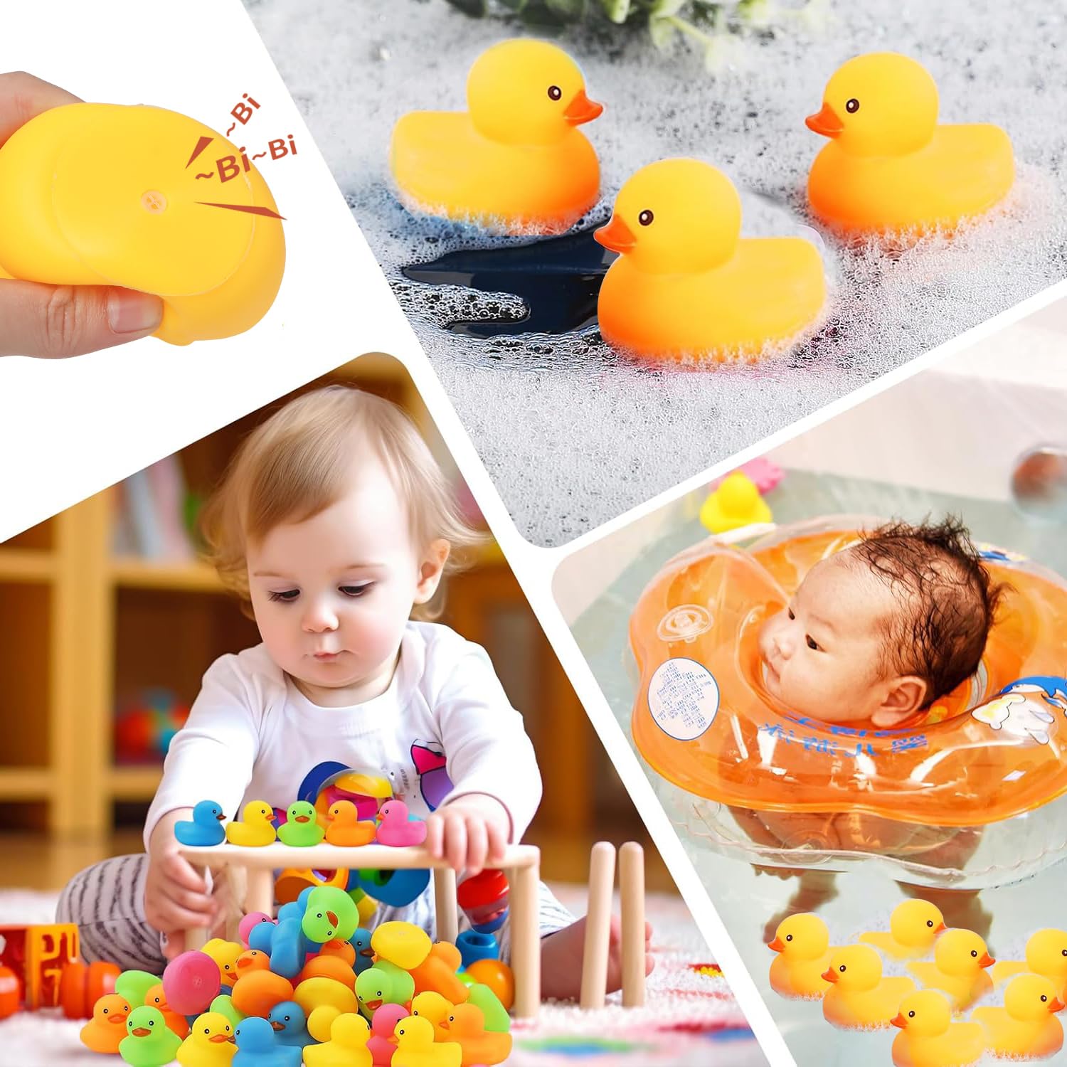 Ensbelei 20-Pack Large Yellow Rubber Ducks – Squeaky Bath Toys for Toddlers, Party Favors, and Decor