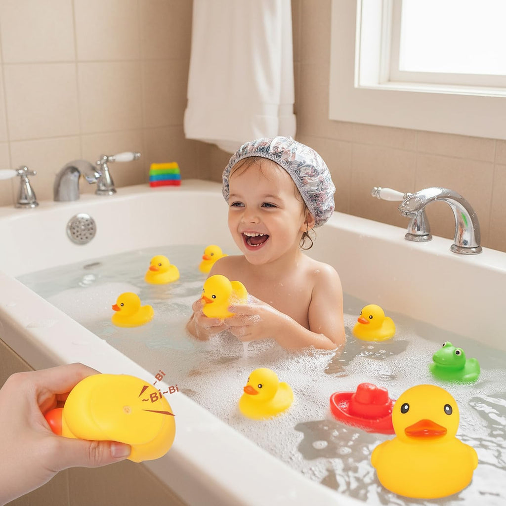 Ensbelei 20-Pack Large Yellow Rubber Ducks – Squeaky Bath Toys for Toddlers, Party Favors, and Decor