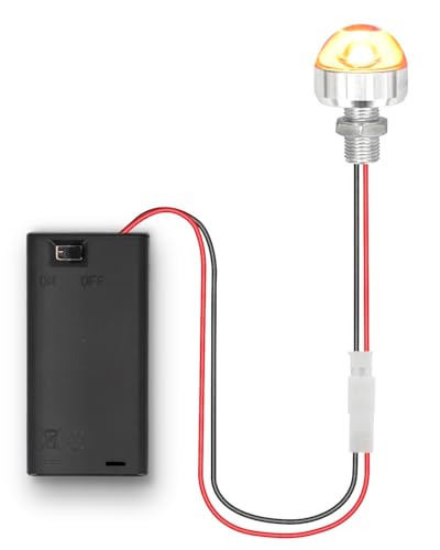 enwant Dollhouse Lighting Kit – AA Battery Holder with Mini LED Lamp and Switch, Warm White, 1 Pack