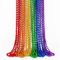 EOBOH 50-Pack Pride Bead Necklaces – 6 Styles Metallic Rainbow Bulk for LGBTQ Parades