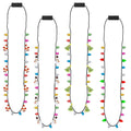 EOBOH 8 Light-Up Christmas Necklaces - 3 Modes, 4 Designs (Tree, Santa, Snowman, Candy Cane) for Party Favors