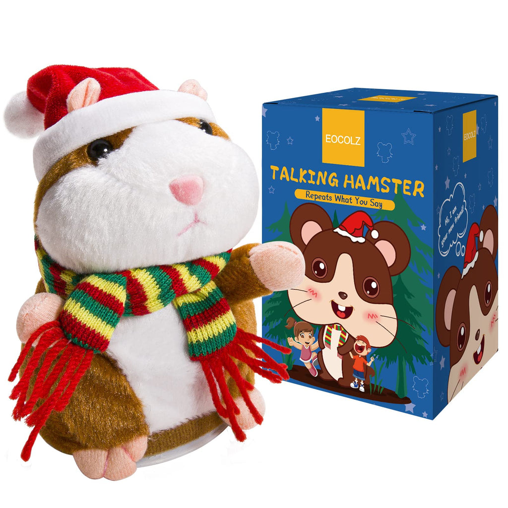 Eocolz Talking Hamster Plush Toy – Brown, Repeats What You Say, Interactive Mimicry Pet for Kids