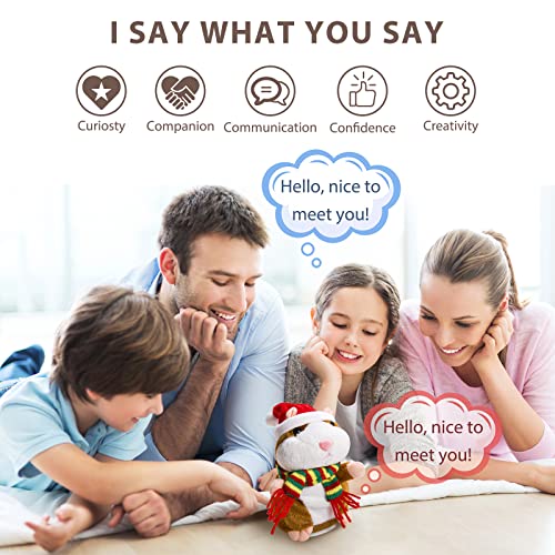 Eocolz Talking Hamster Plush Toy – Brown, Repeats What You Say, Interactive Mimicry Pet for Kids