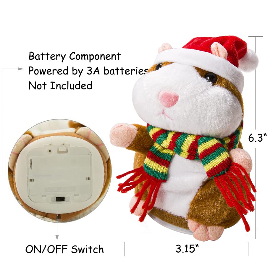 Eocolz Talking Hamster Plush Toy – Brown, Repeats What You Say, Interactive Mimicry Pet for Kids