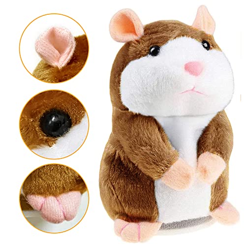 Eocolz Talking Hamster Plush Toy – Brown, Repeats What You Say, Interactive Mimicry Pet for Kids