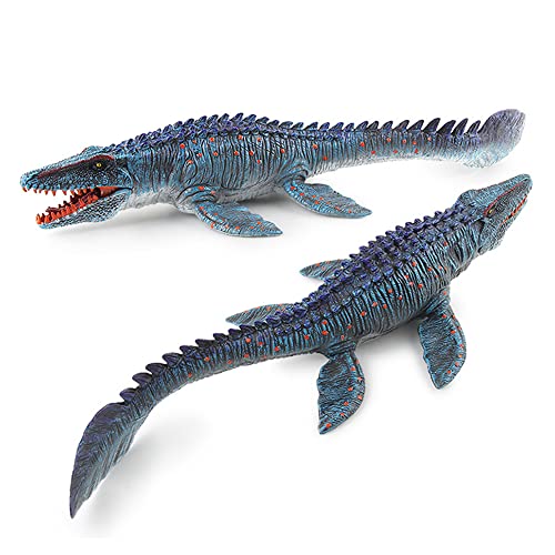 EOIVSH Large Mosasaurus Toy - 13.4 Inch Hand-Painted Realistic Sea Monster Dinosaur Figurine for Bath, Pool, Educational Play and Gifts