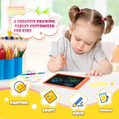 EooCoo 10-Inch LCD Writing Tablet for Kids Ages 3-7 - Reusable Drawing Pad with Lock Function, Travel-Friendly