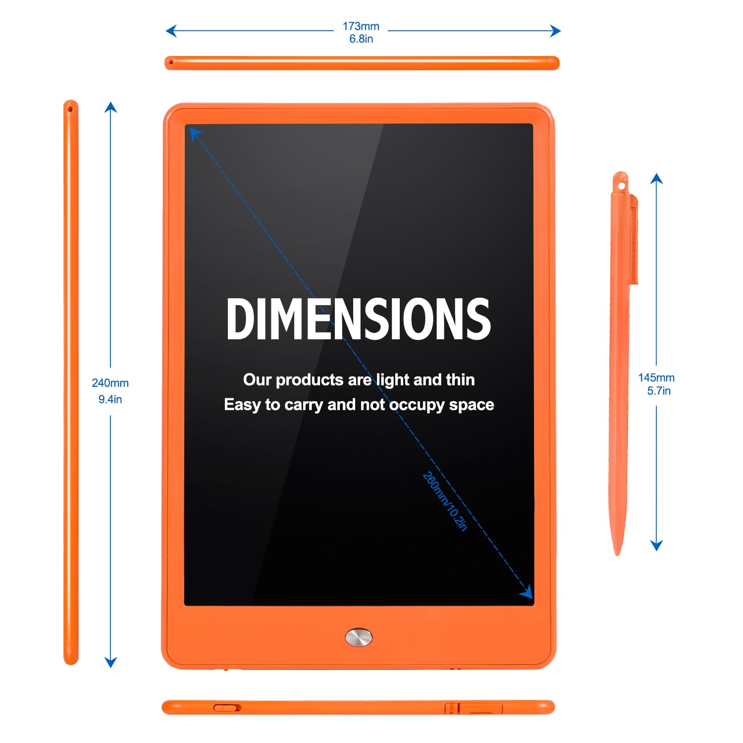 EooCoo 10-Inch LCD Writing Tablet for Kids Ages 3-7 - Reusable Drawing Pad with Lock Function, Travel-Friendly