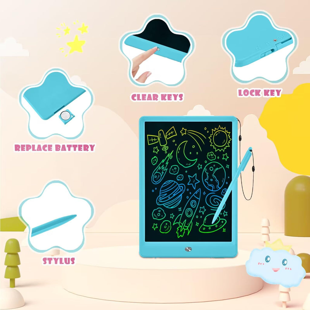 EooCoo 10 Inch LCD Writing Tablet for Kids – No Mess Drawing Pad with Lock Function