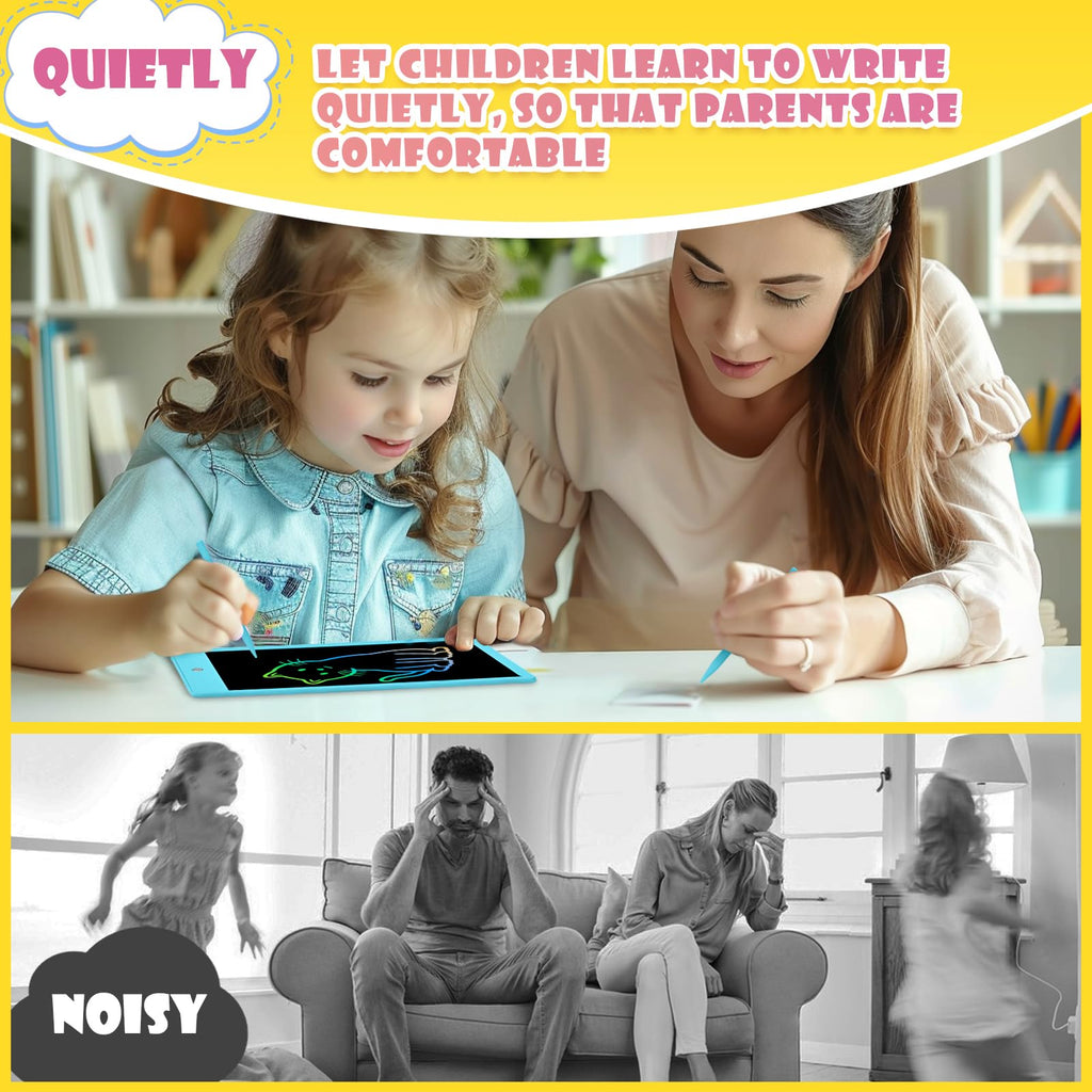 EooCoo 10 Inch LCD Writing Tablet for Kids – No Mess Drawing Pad with Lock Function