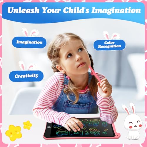 EooCoo Toddler LCD Writing Tablet 2 Pack - 10 Inch Pink & Blue Drawing Pads, Travel Essentials for Kids Ages 3-8, Reusable Doodle Board